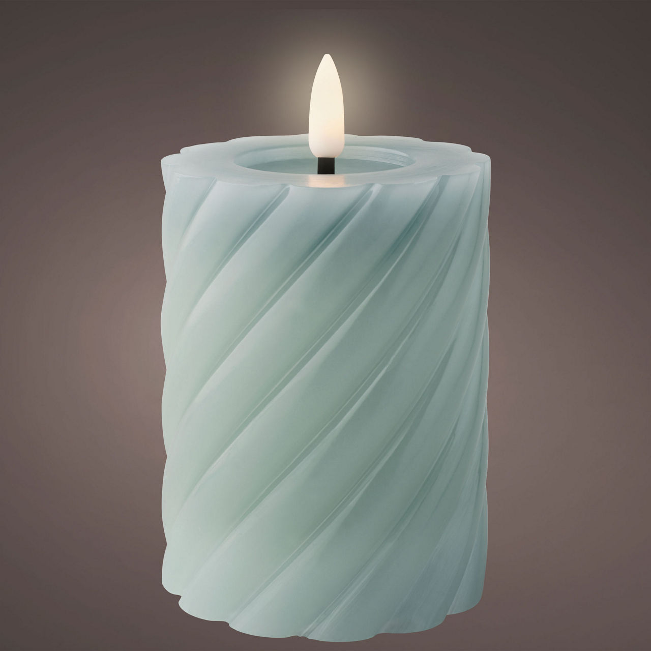 48.6833 LED-Wachskerze Indoor, blau/warmweiß,H.12,3cm,D.7,5cm (VE12) 1