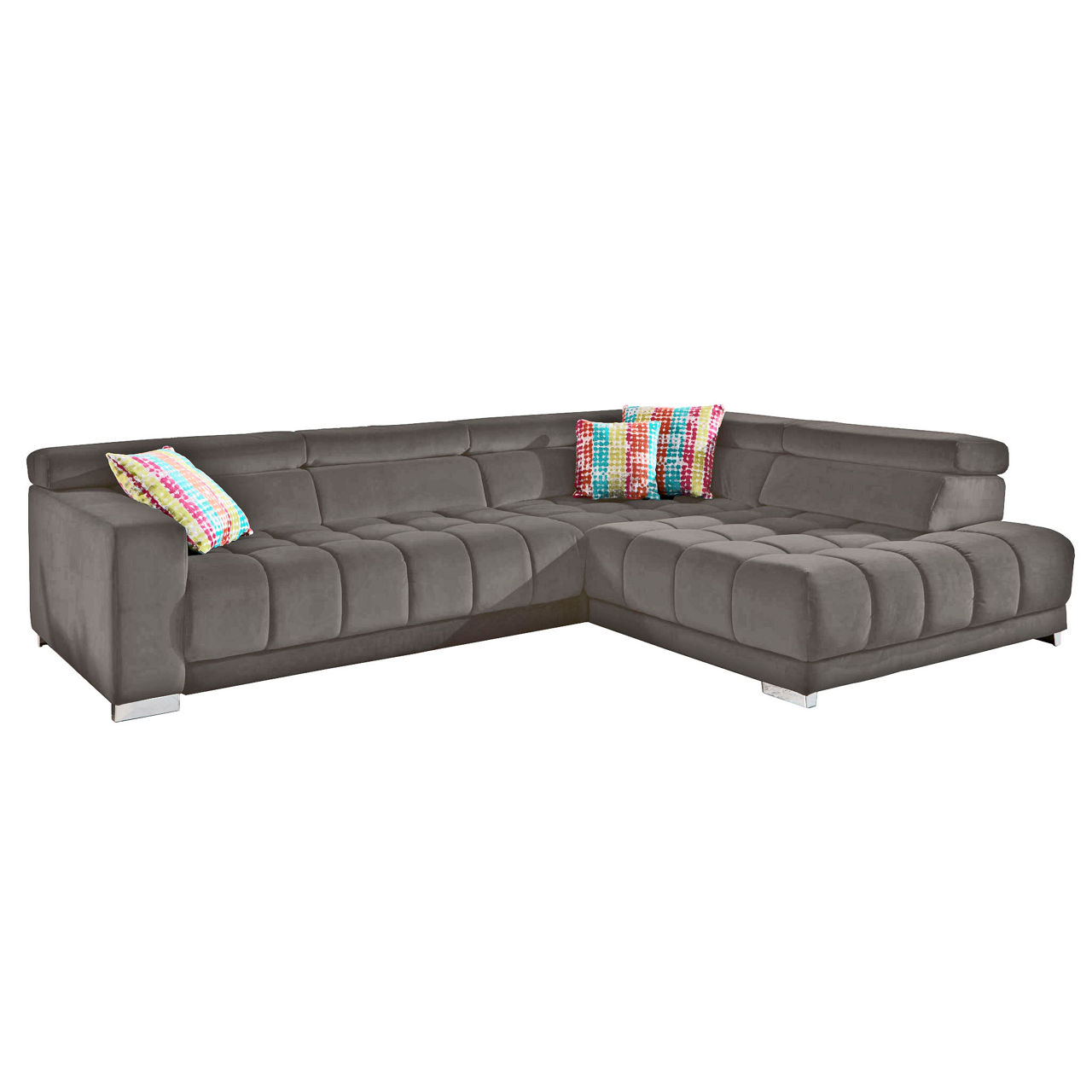 Bezug Salsa esspresso / Füße silberfarbig glänzend