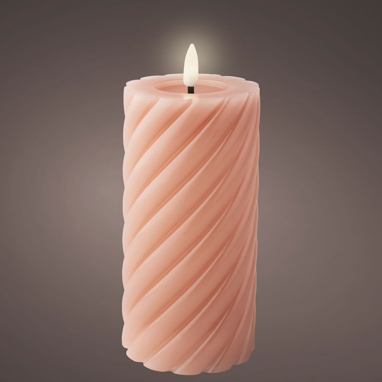 48.6823 LED-Wachskerze Indoor, hell rose/warmweiß,H.17,3cm,D.7,5cm (VE12) 1