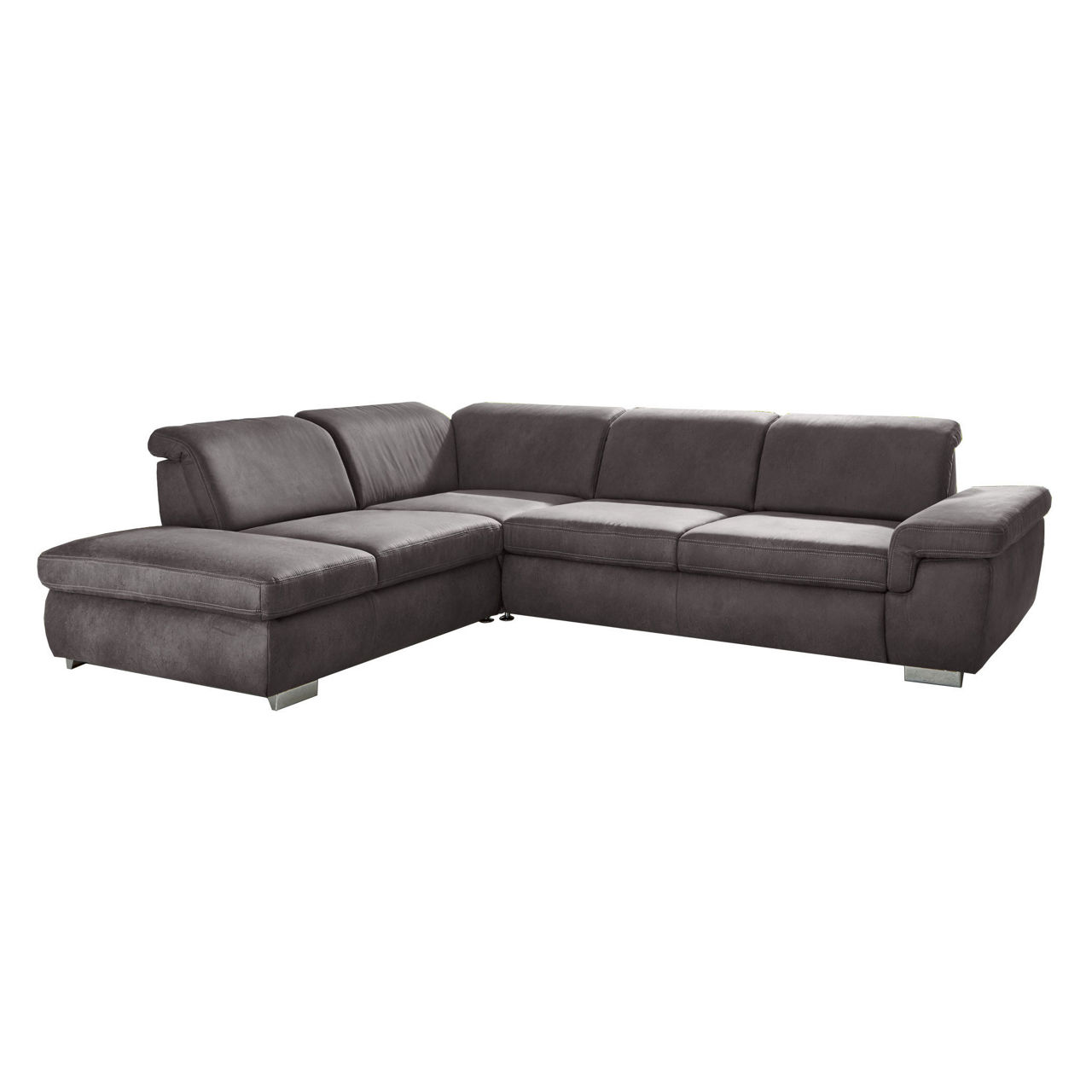 Bezug Saddle anthrazit / Füße silberfarbig glänzend