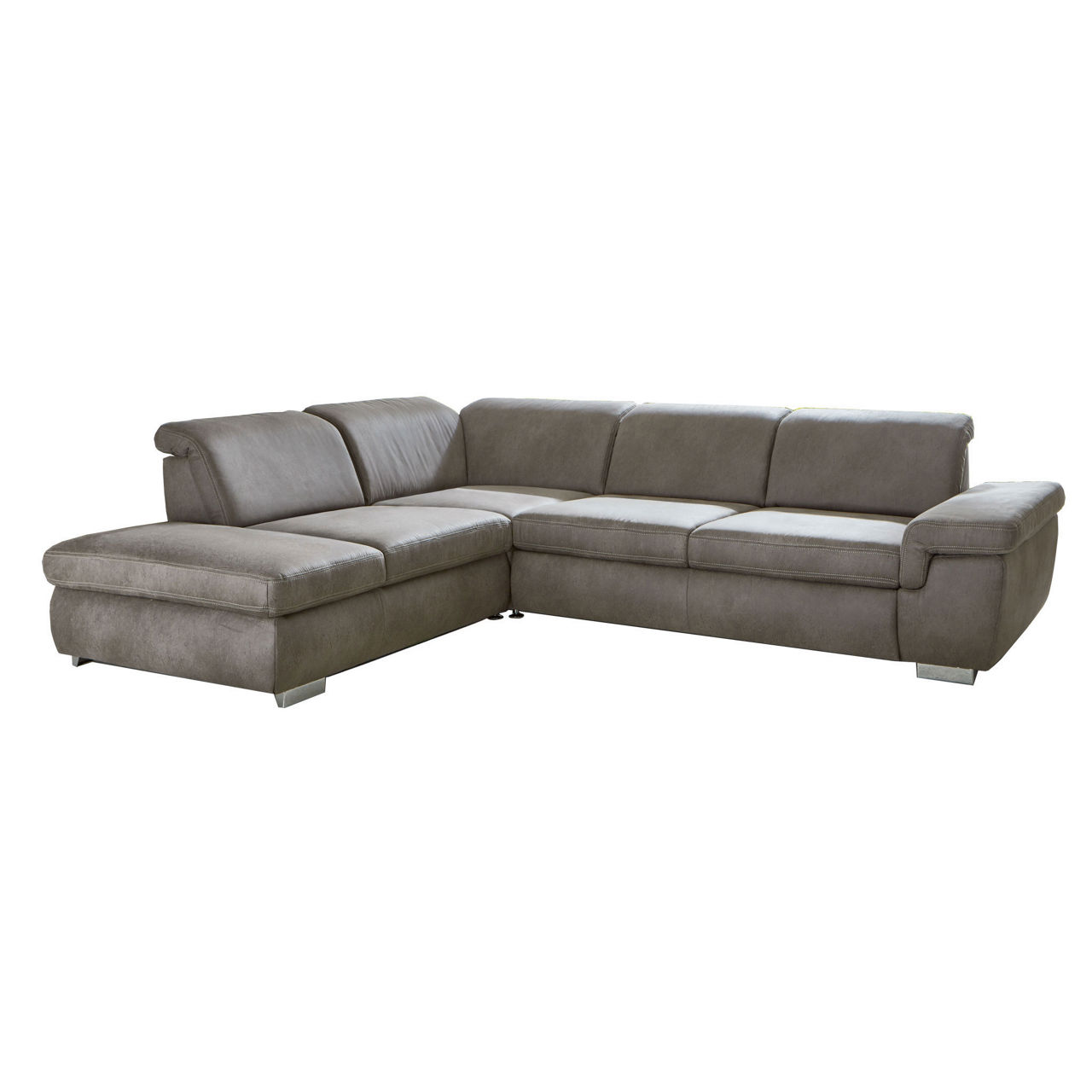 Bezug Saddle grau / Füße silberfarbig glänzend