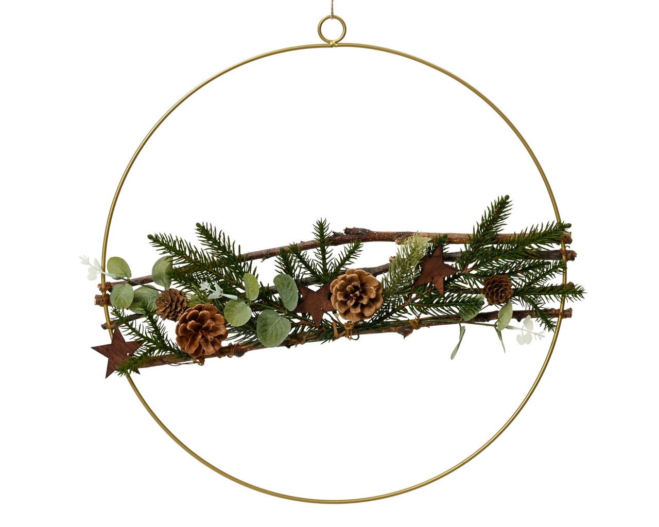 68.1072 Kranz Indoor grün/gold L.5cmxW.40cmxH.40cm       (VE8)  undefined