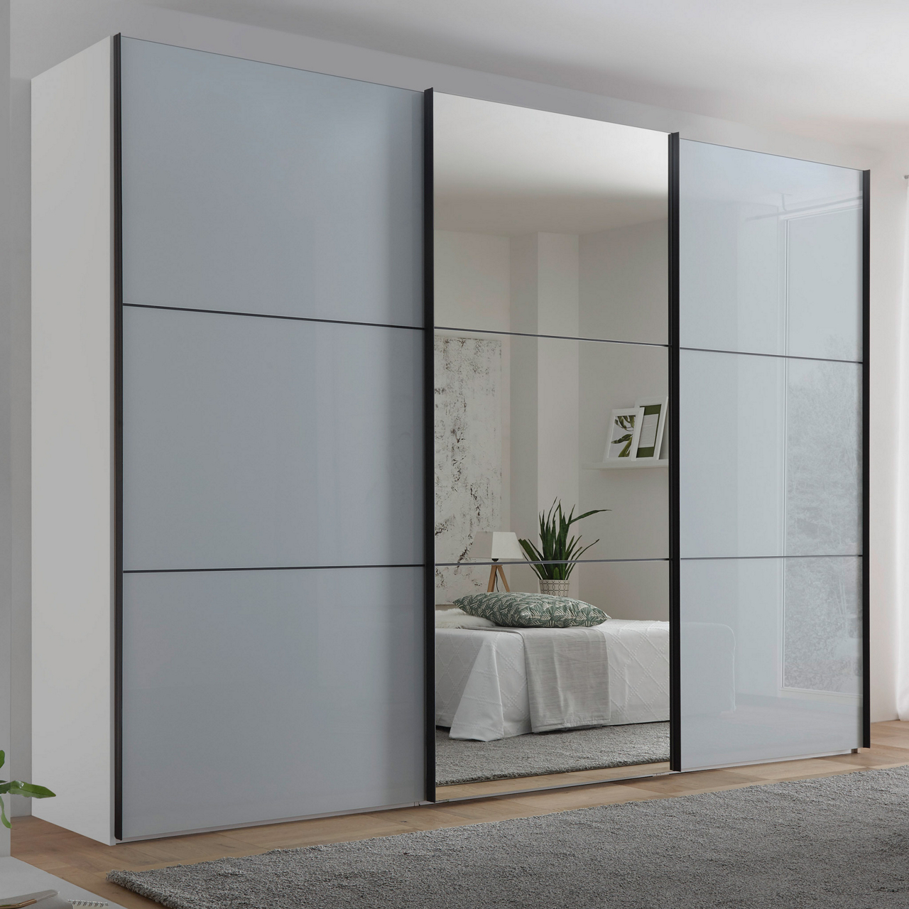  Schwebetürenschrank Lento-Glas