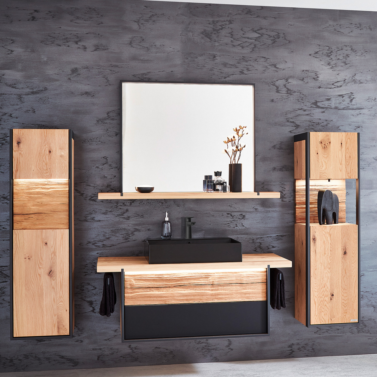  Hängeschrank mit Apotherkerauszug Steel 1
