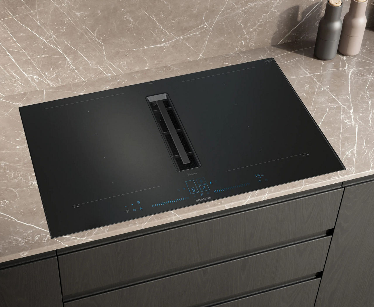  Induktionskochfeld mit Dunstabzug, mit Rahmen aufliegend EX87BNX68E SL 2