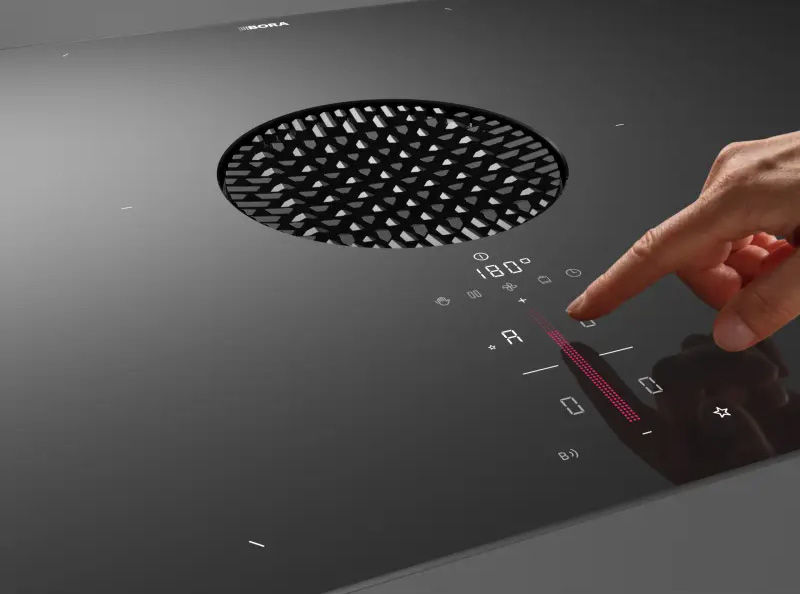  Flächeninduktions-Kochfeld mit integriertem Kochfeldabzug – Umluft, Matte Glaskeramik PUXU2R 1