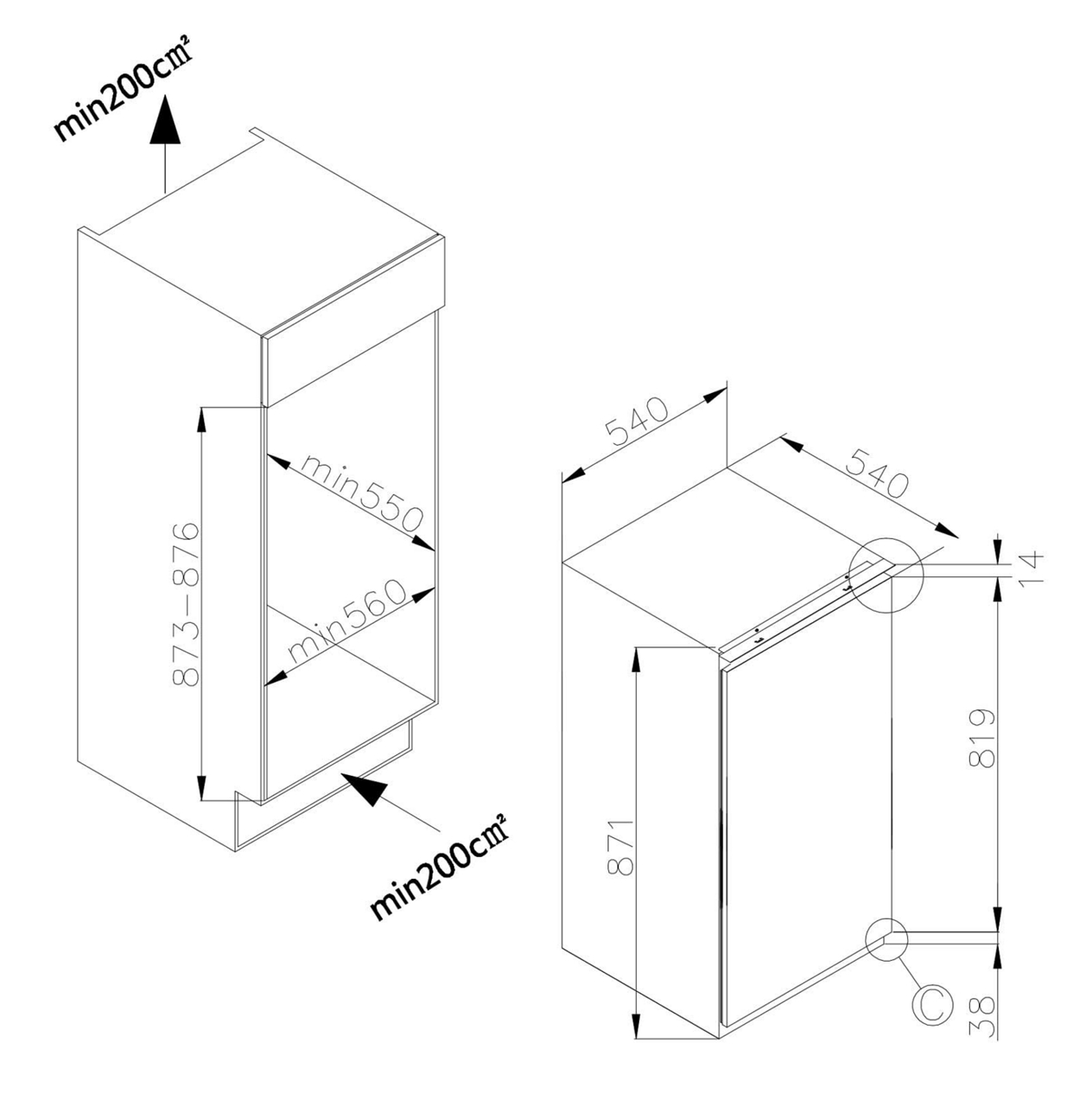  361726 Einbau-Kühlschrank 