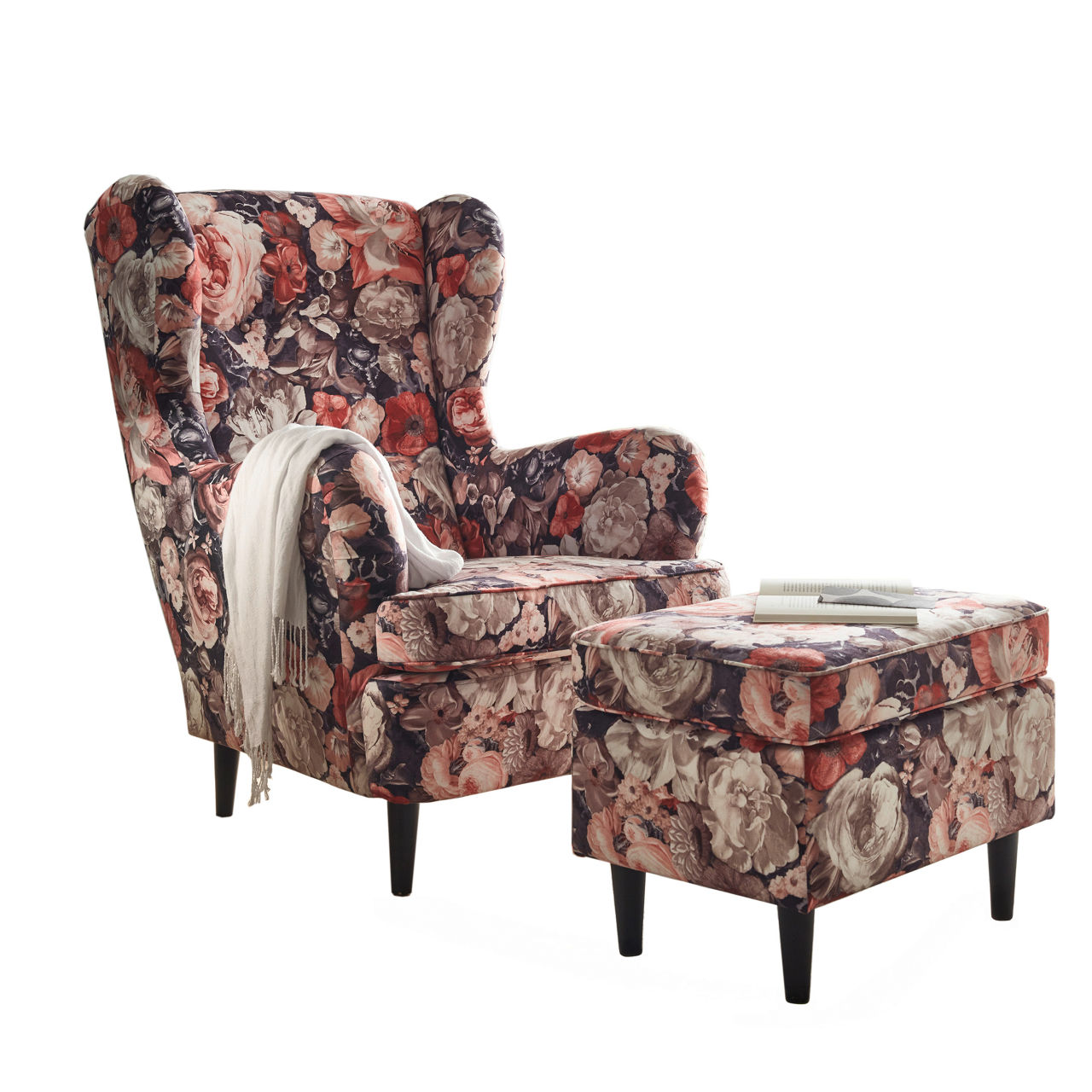 Bezug Flower 1024-rose / Füße schwarz