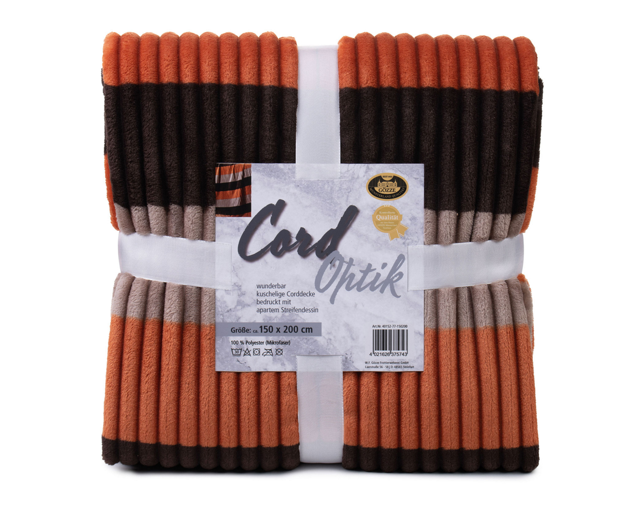  Wohndecke Cord Streifen 1