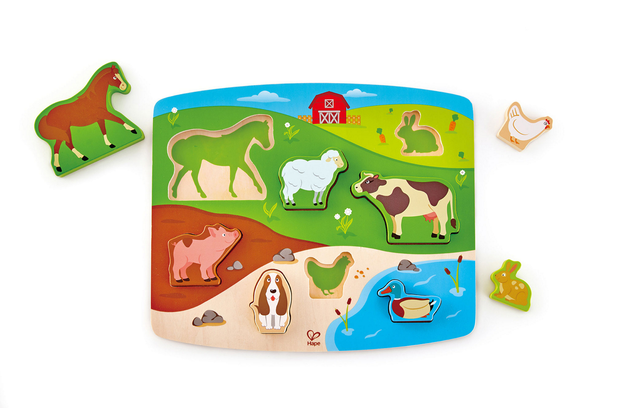  Steckpuzzlespiel Bauernhoftiere