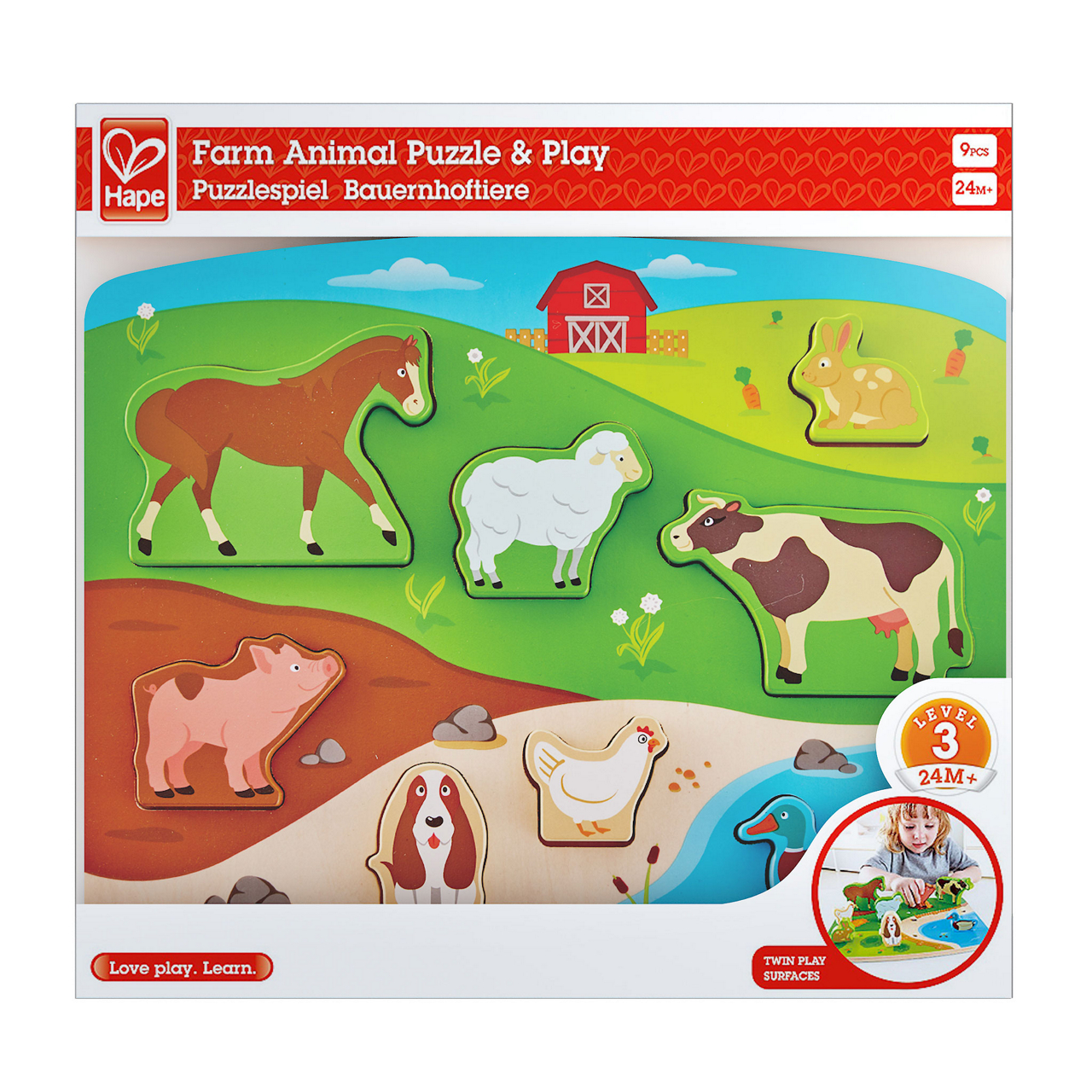  Steckpuzzlespiel Bauernhoftiere