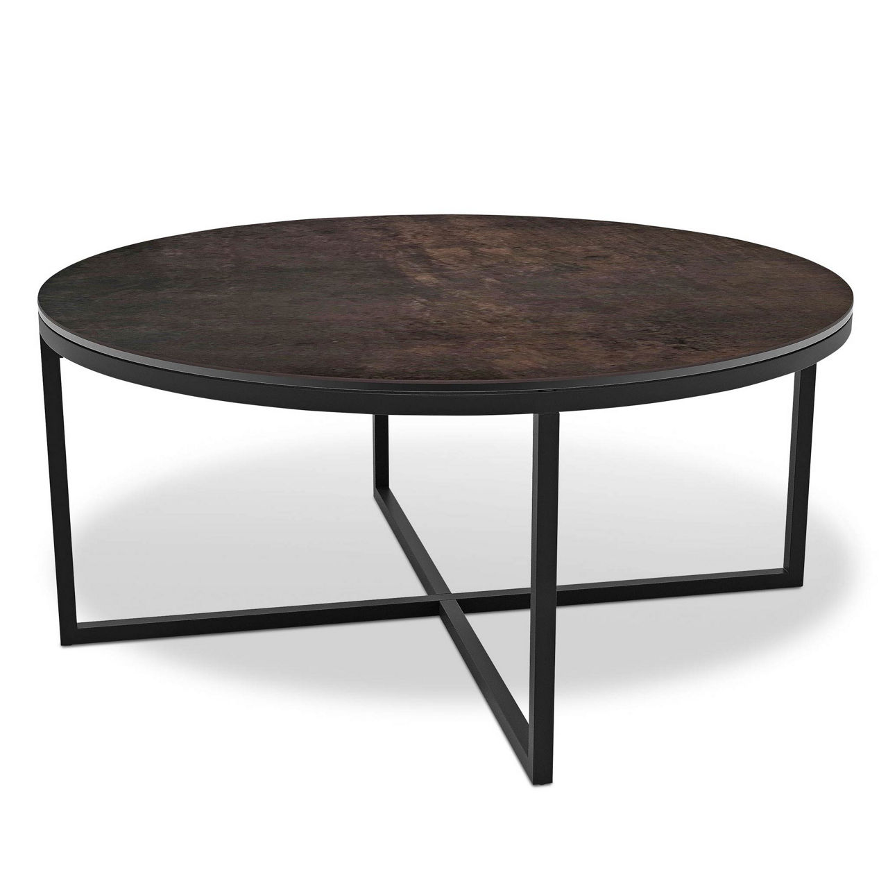 Gestell schwarz / Tischplatte rostbraun