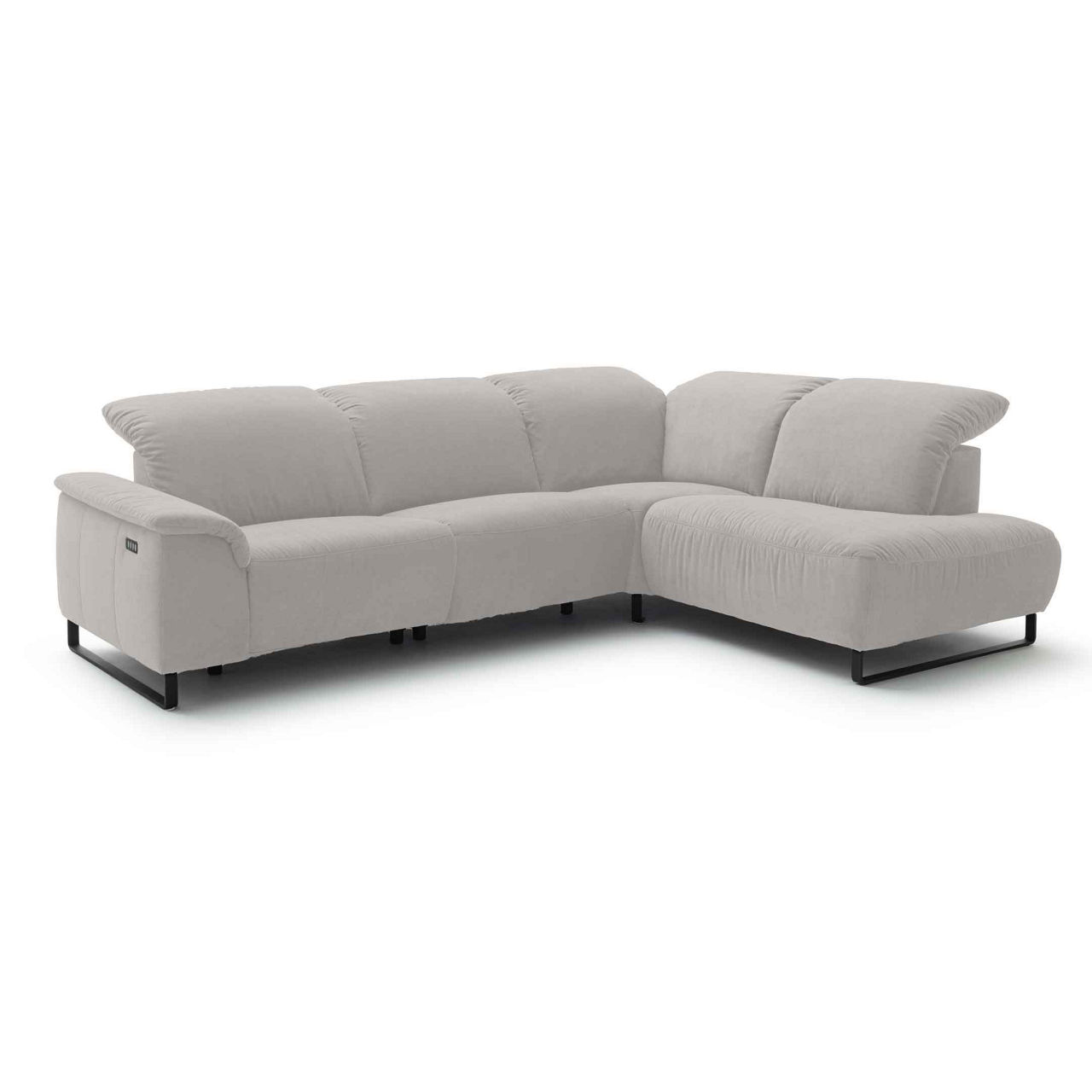 Bezug Famous silver / Füße schwarz matt