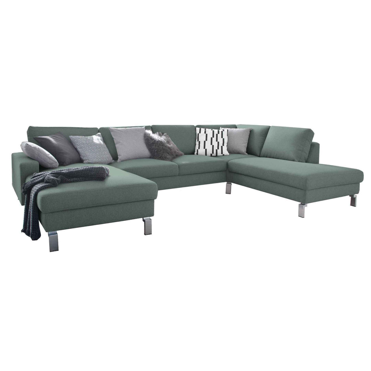 Bezug Picasso petrol / Füße Chrom matt