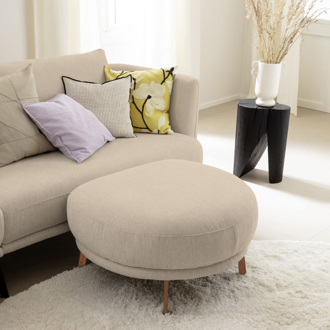 Schöner Wohnen Hocker rund Pearl 2