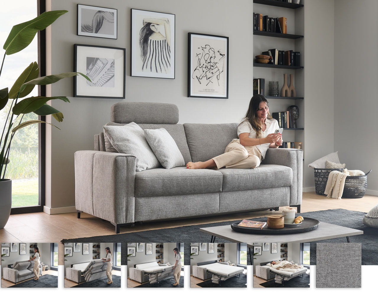  Schlafsofa, Rücken unecht HU-LS23121 7