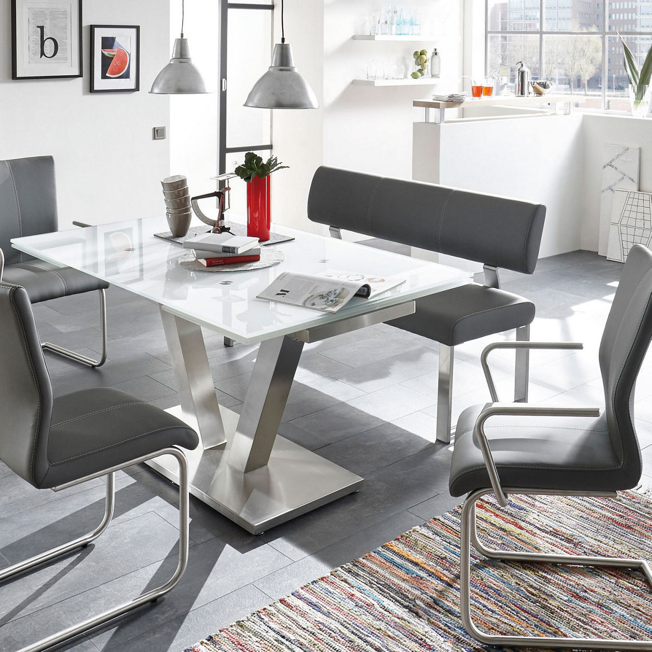 MONDO Sitzbank mit Rückenlehne (Gestell 9) Amati 1