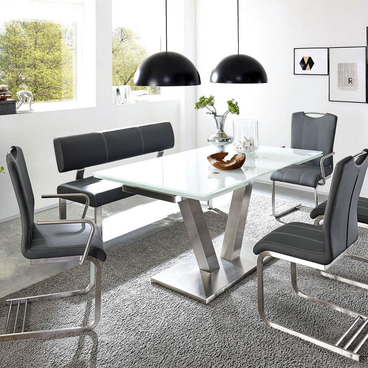 MONDO Sitzbank mit Rückenlehne (Gestell 9) Amati 2