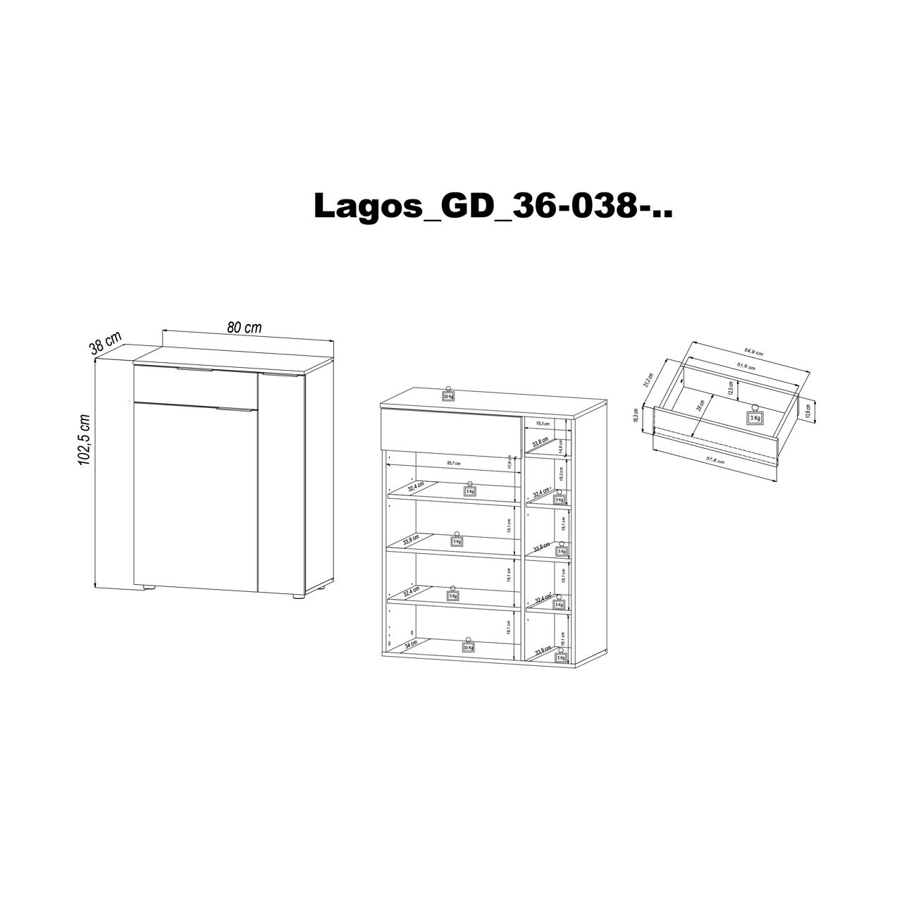  Schuhkommode LAGOS 2