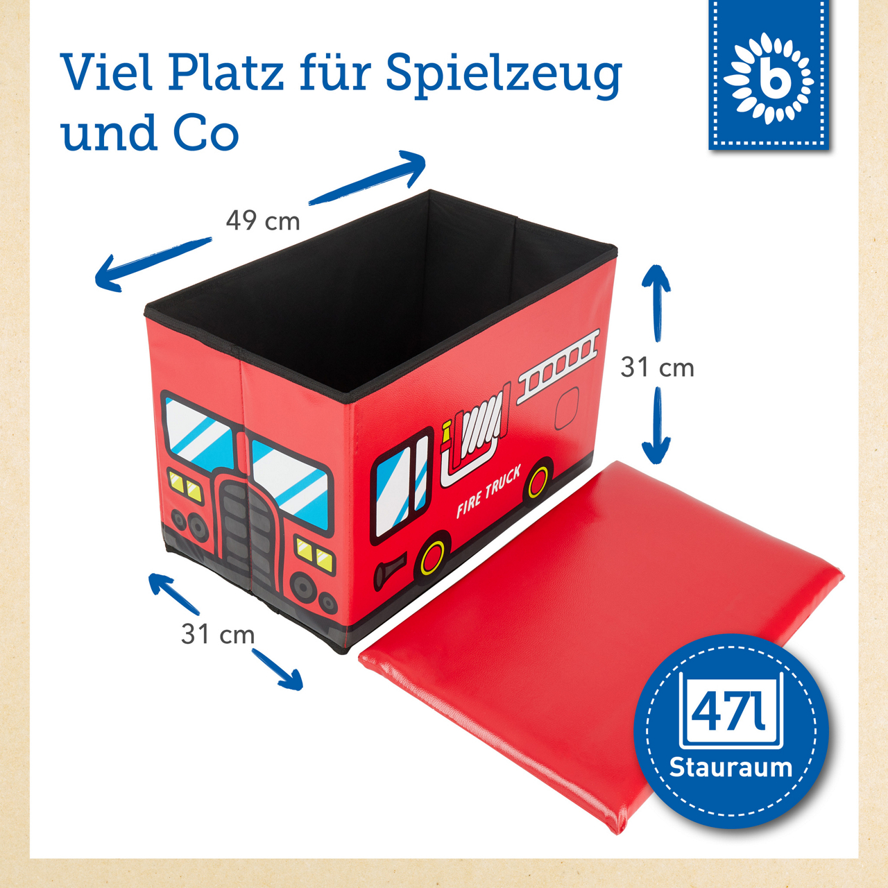  2in1 Staubox und Sitzbank Feuerwehr 