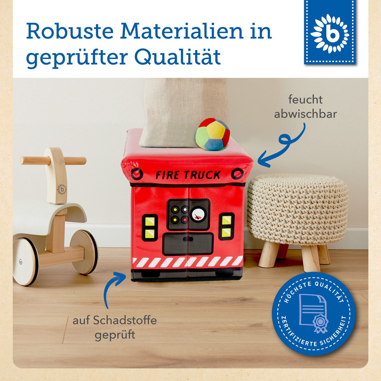  2in1 Staubox und Sitzbank Feuerwehr 