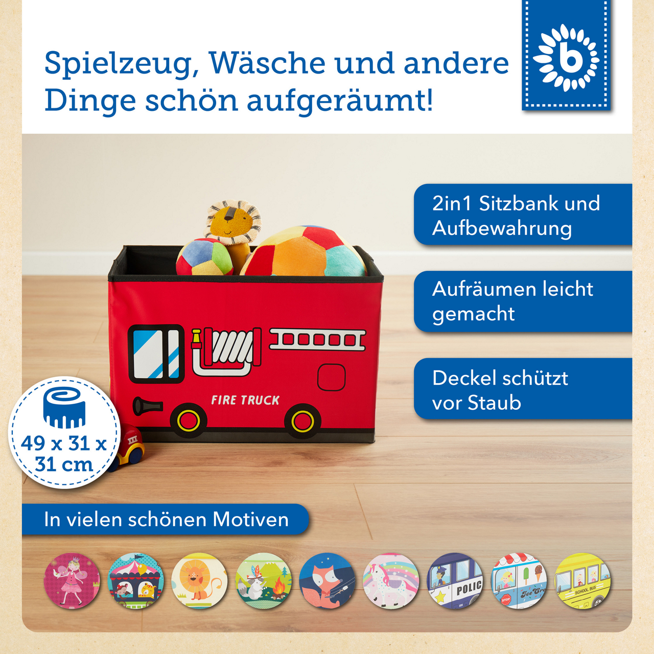  2in1 Staubox und Sitzbank Feuerwehr 