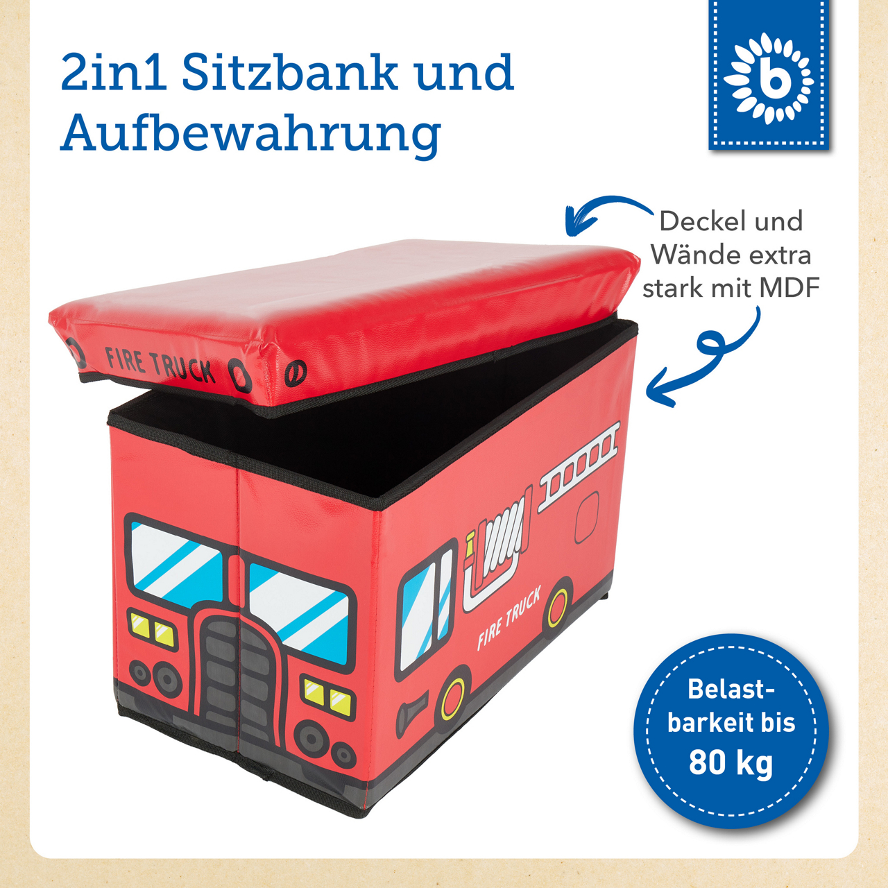  2in1 Staubox und Sitzbank Feuerwehr 