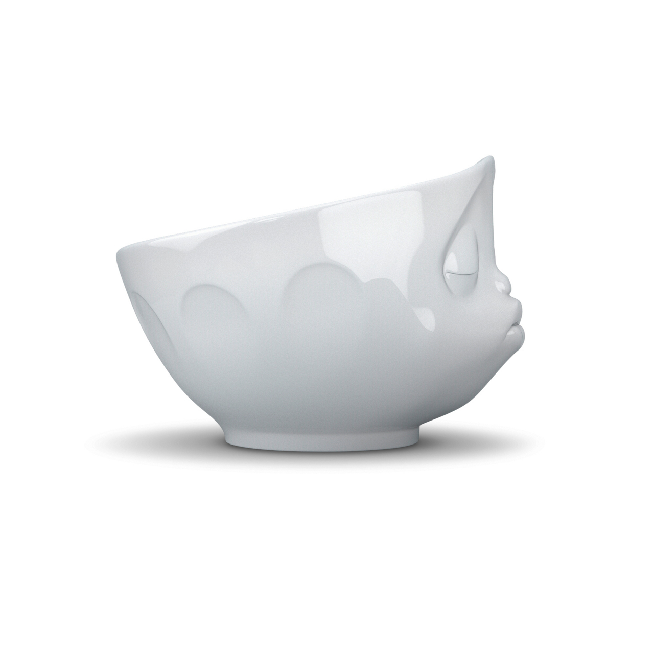 T 01 03 01 Milchkaffee-Schale 500ml weiss küssend, GK dunkelgrau D-15,2cm, H-8,8cm