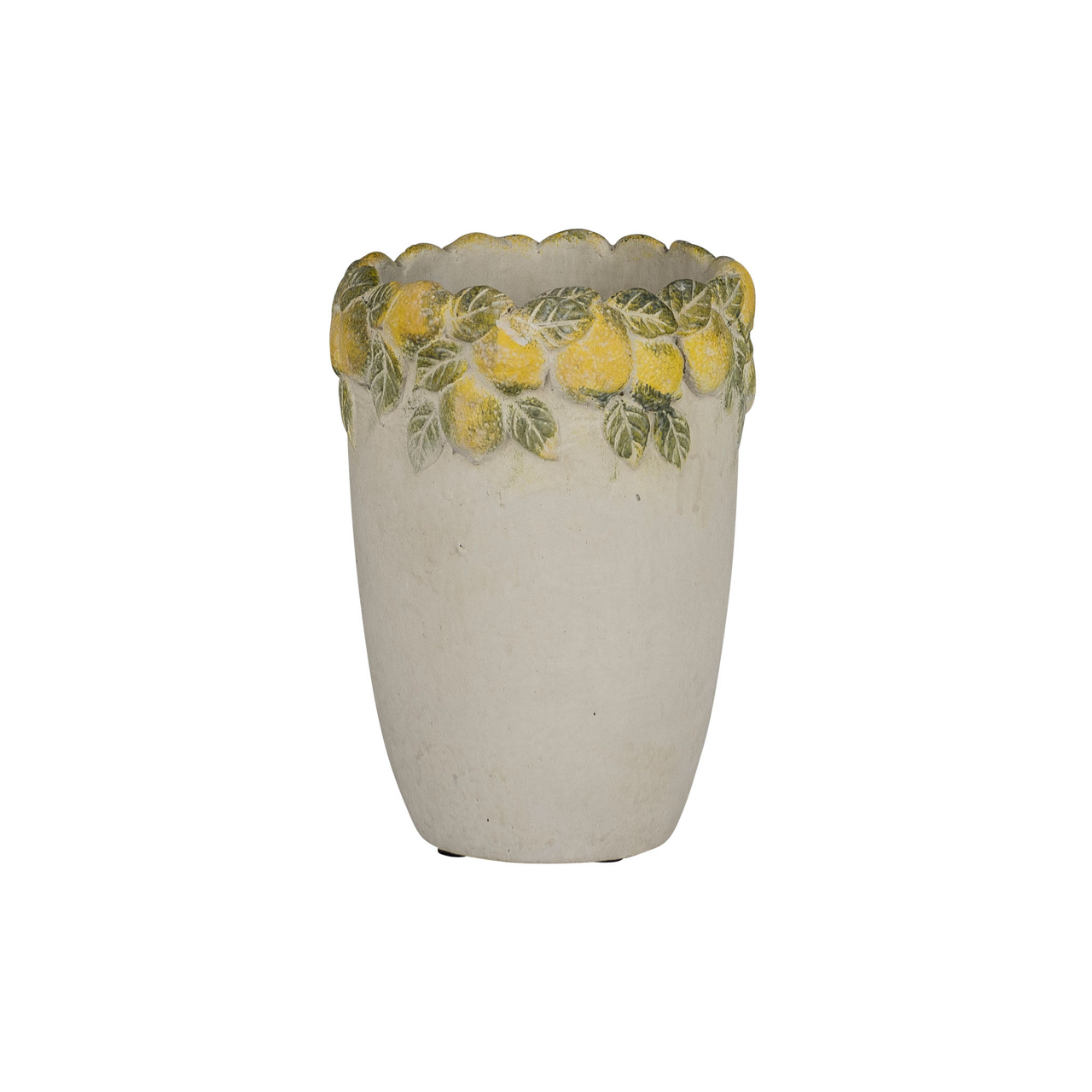 7325000-30 Cement Vase CITRONELLA 13x13x17cm, Gelb  undefined