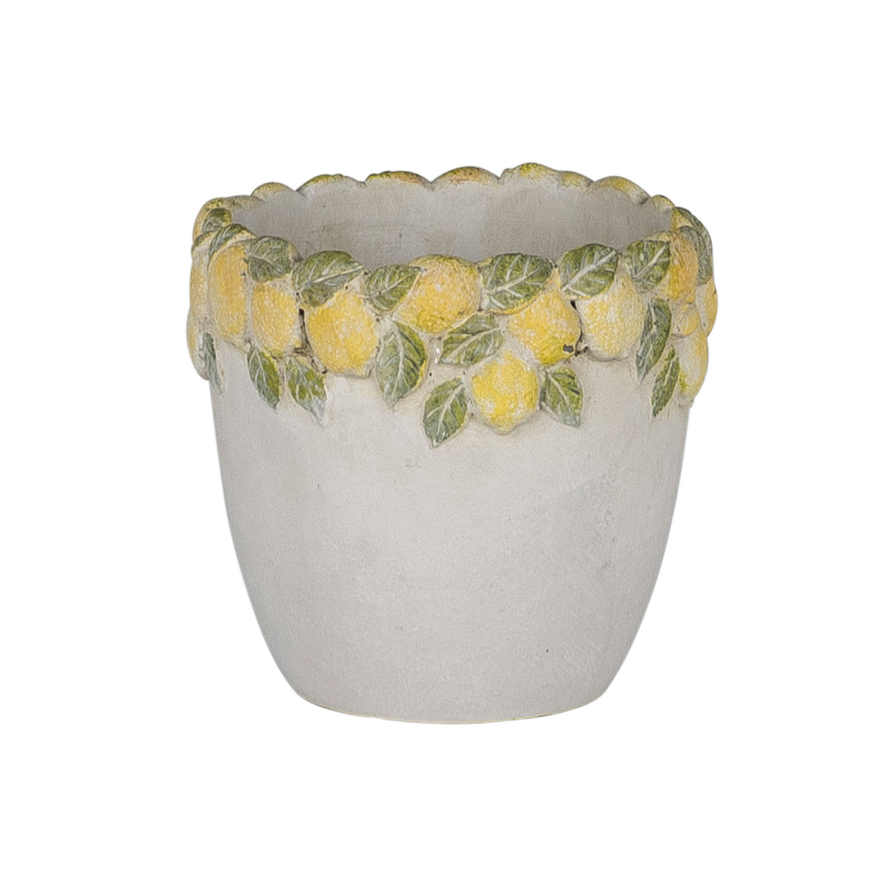 7325003-30 Cement Übertopf CITRONELLA, 16x16x15cm, Gelb 