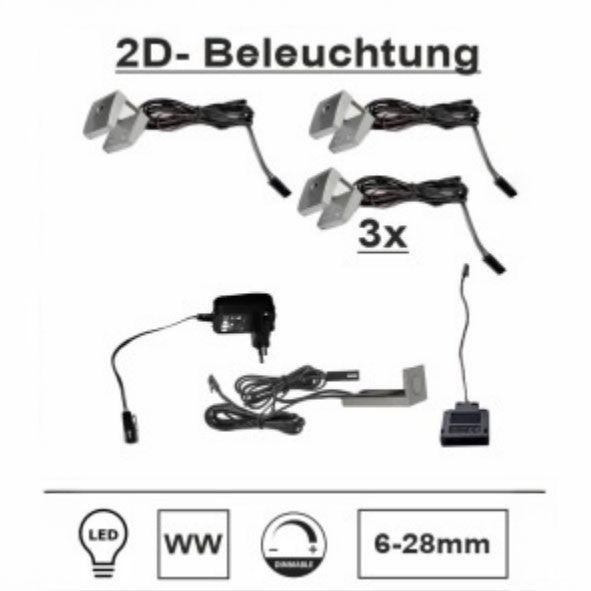  2D- LED- Clip 3er- Set Minoa 1