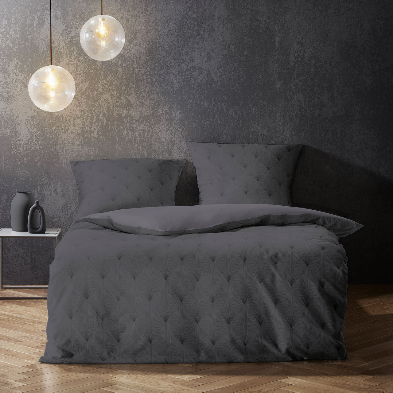  Schweizer Satin Bettwäsche Black Premium 1