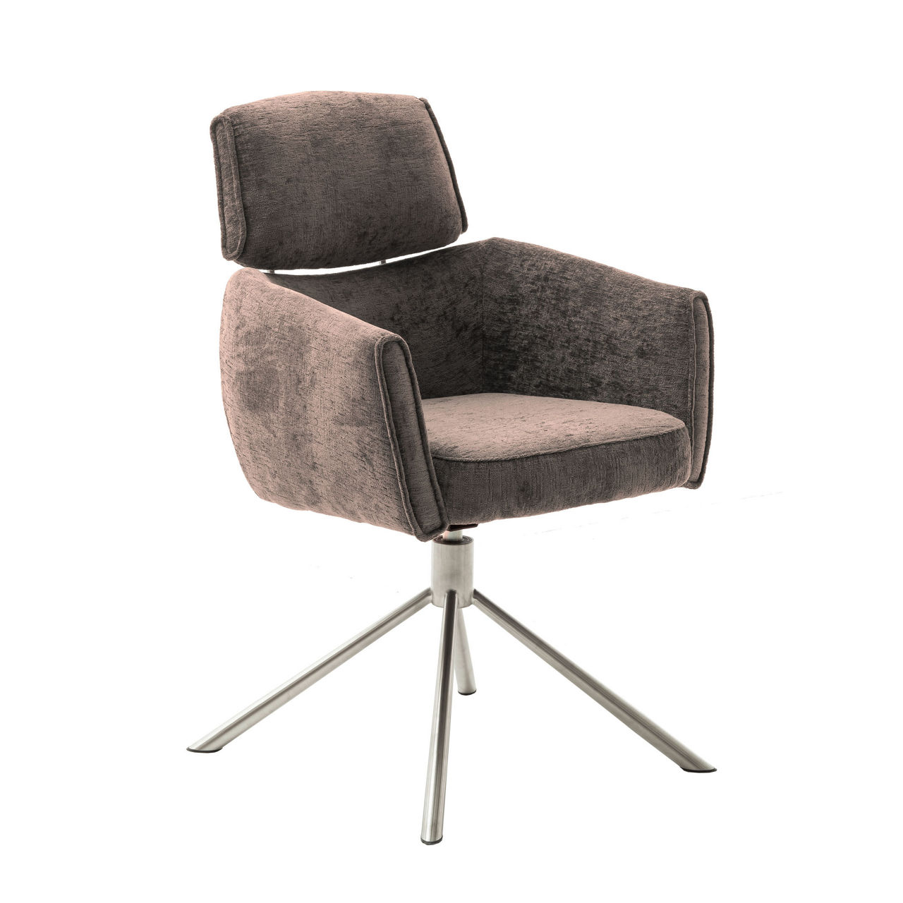 Bezug braun / Gestell Edelstahl