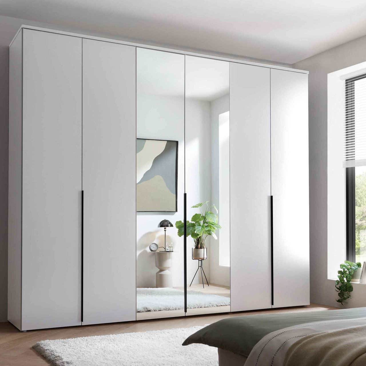  Kleiderschrank 6-türig (2 Spiegeltüren) Kevo 2