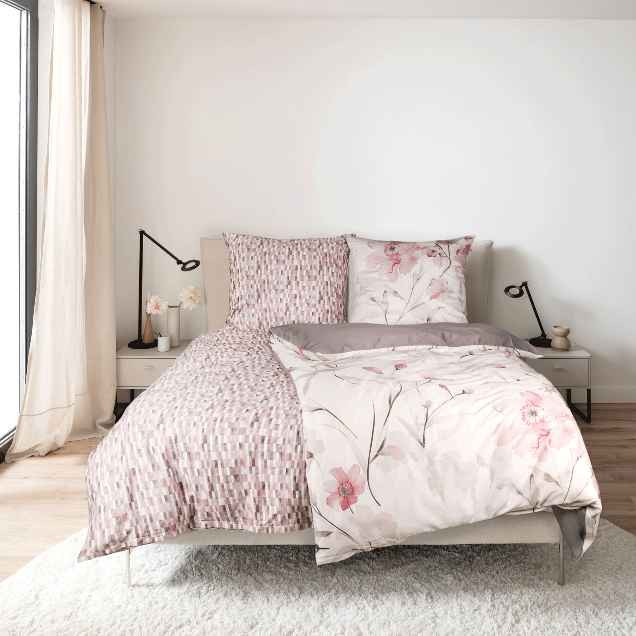 Schöner Wohnen Satin Bettwäsche Bricks-B 1