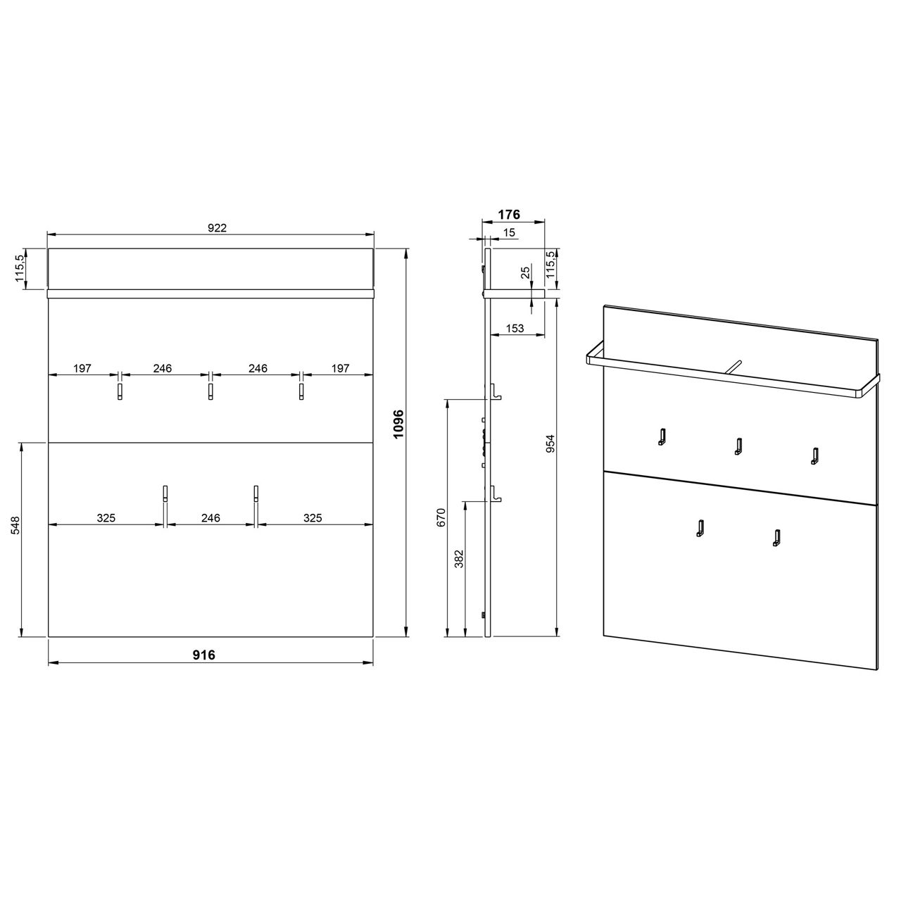  Garderobenpaneel FAKTA LOMENA 2