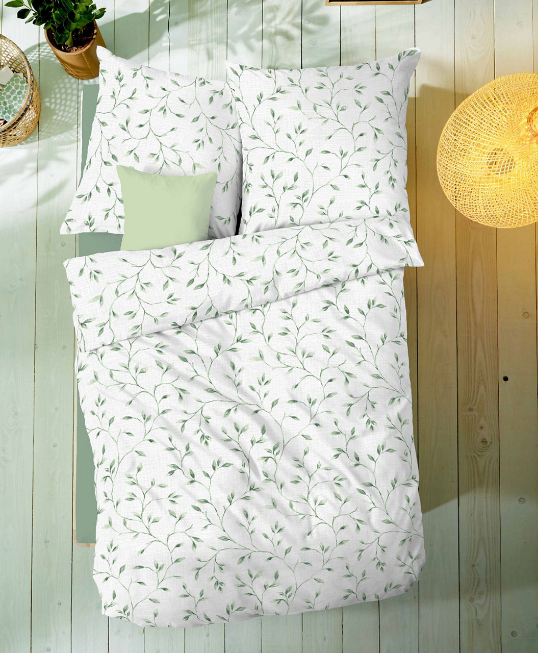  KUKM Musselin Bettwäsche Leaf 1