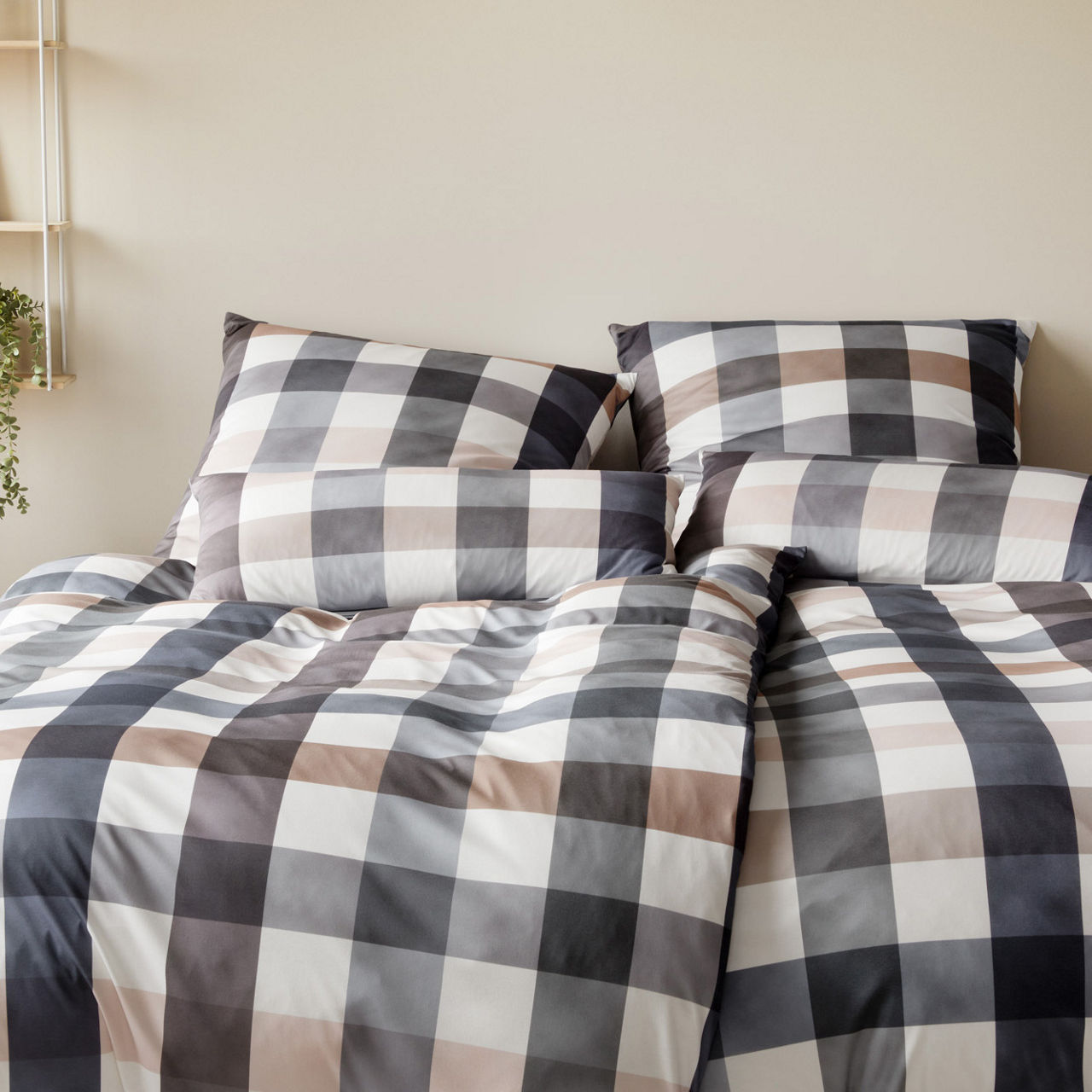  Mako-Feinjersey Bettwäche Kuschel Karo 1