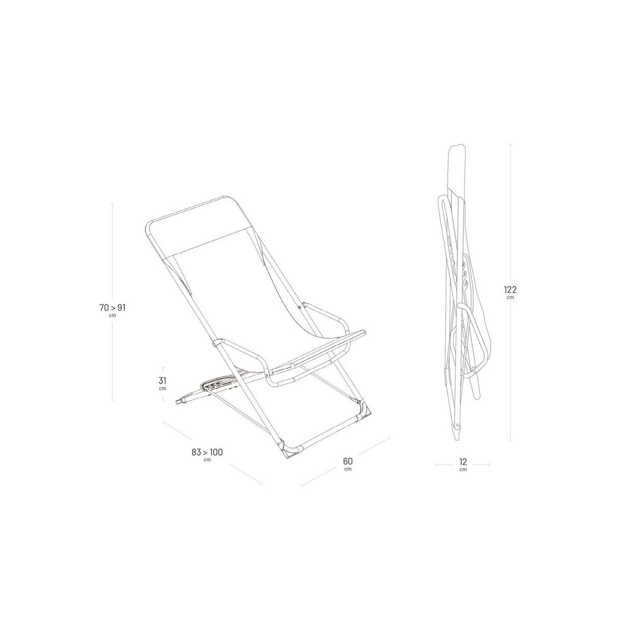 Lafuma Mobilier Liegestuhl TRANSASWING 2