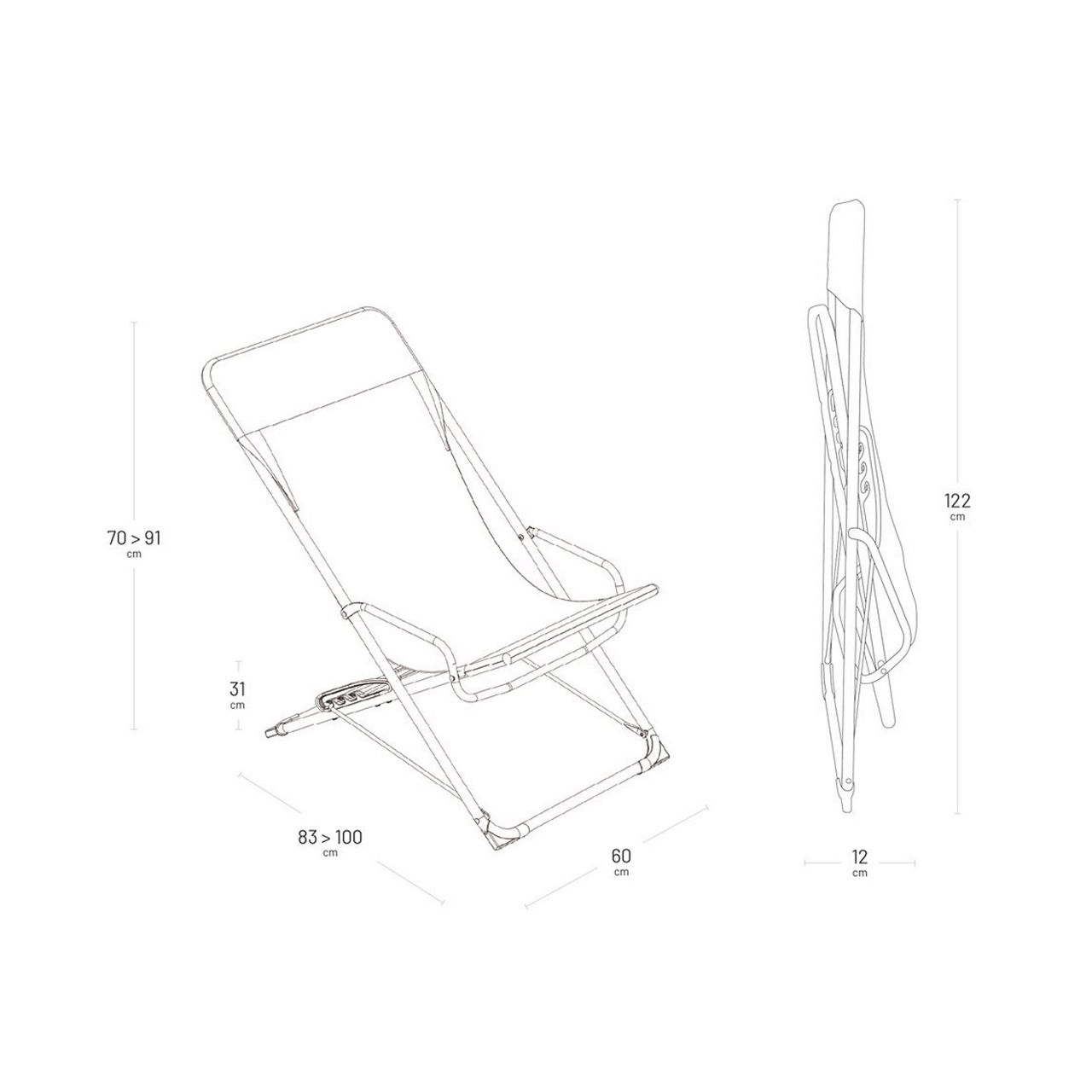 Lafuma Mobilier Liegestuhl TRANSASWING 2