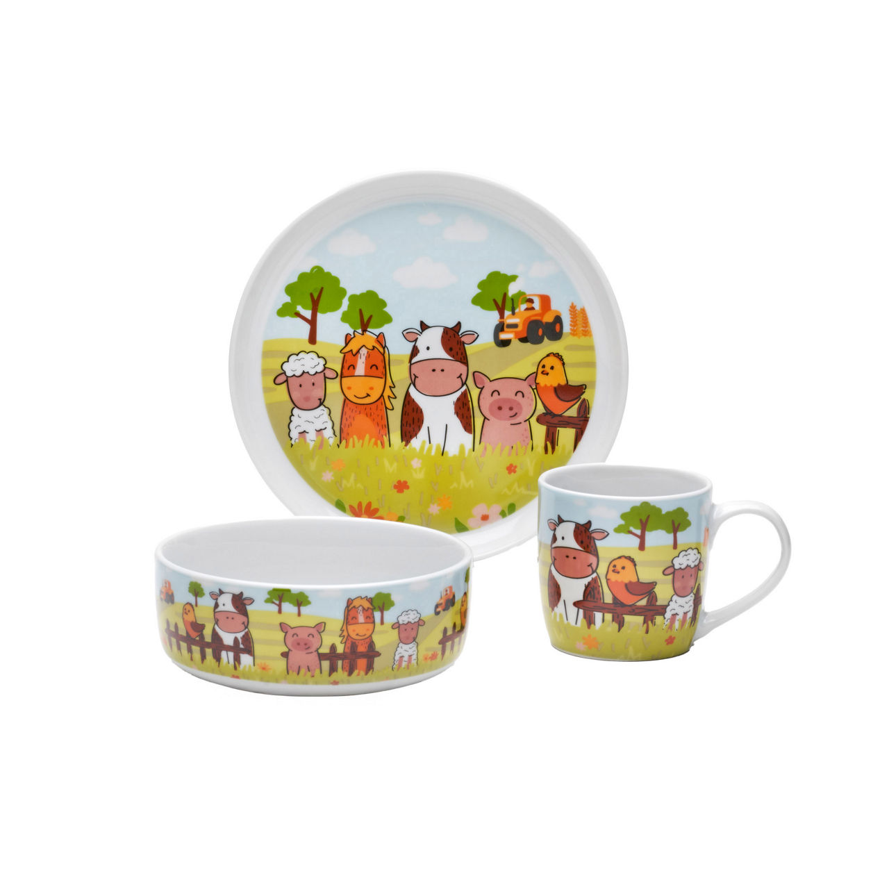  Geschirr Set Bauernhof