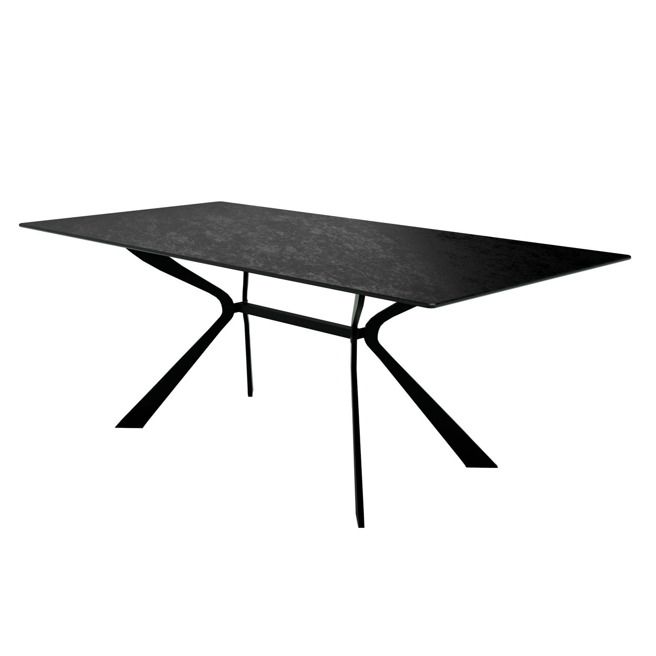 Gestell schwarz / Tischplatte Glas schwarz mit Struktur (geätzt)