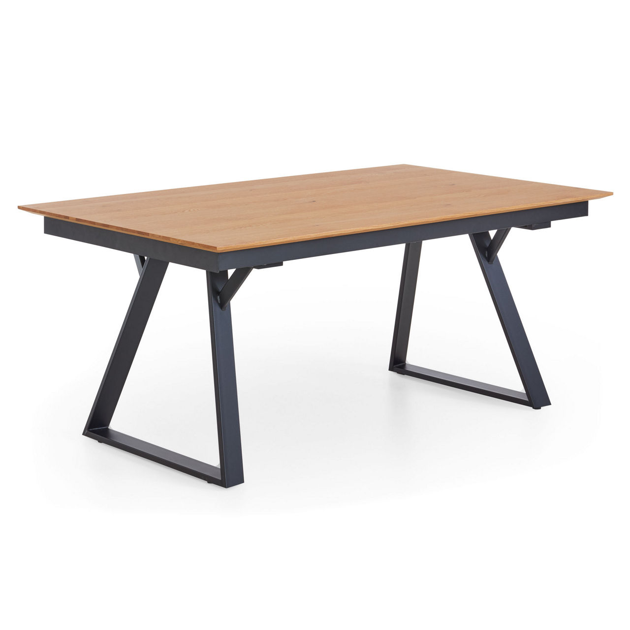 Gestell schwarz / Tischplatte Eiche-Echtholzfurnier