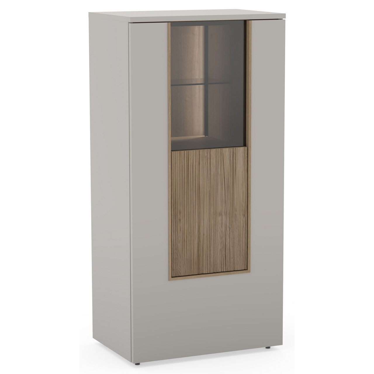  Highboard mit Vitrinenteil V/LaceraLiving