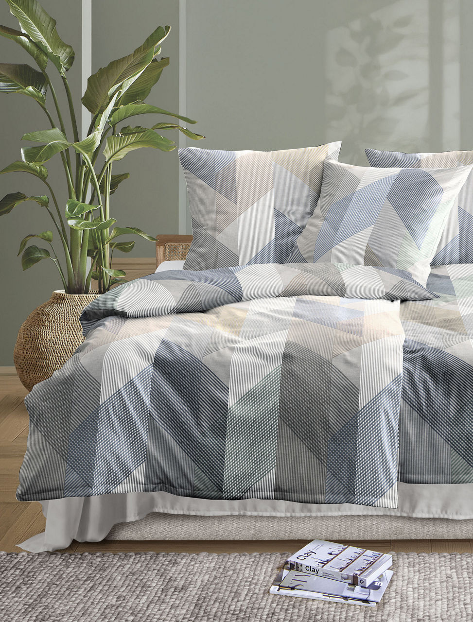 Irisette Blue Line Mako-Satin Bettwäsche Wave 1