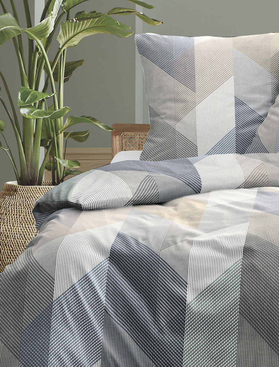 Irisette Blue Line Mako-Satin Bettwäsche Wave 3