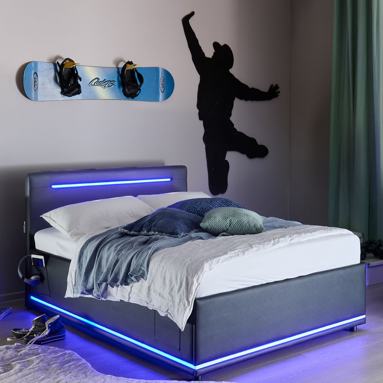  Polsterbett LF 140x200cm, Schwarz Circle 6