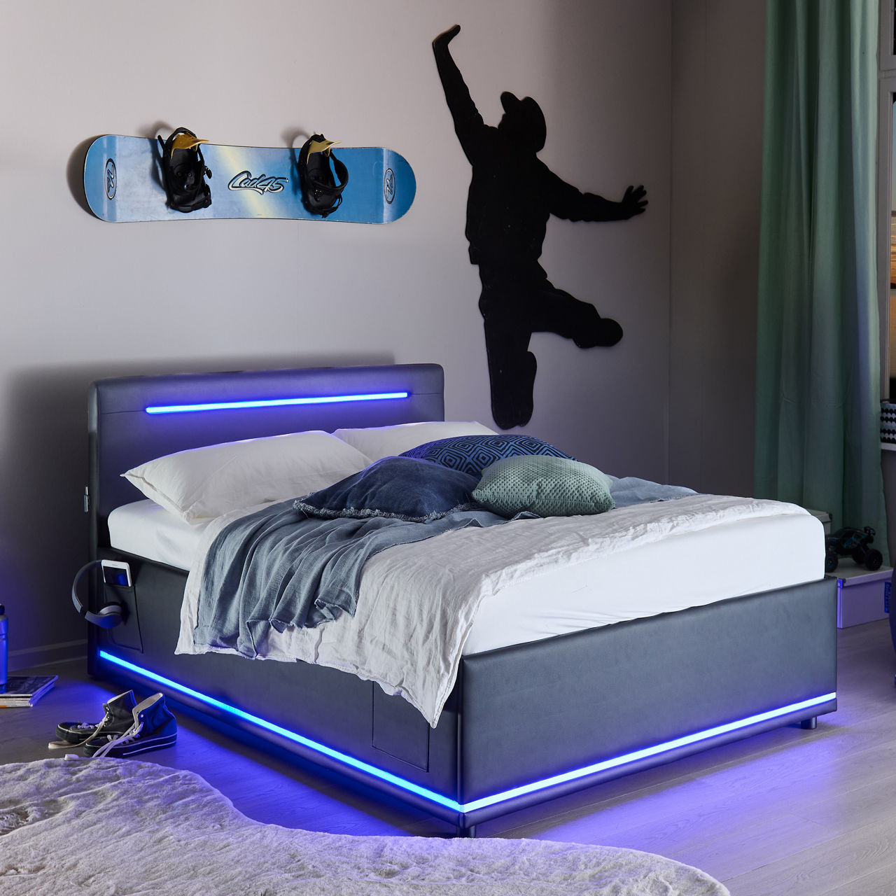  Polsterbett LF 140x200cm, Schwarz Circle 7