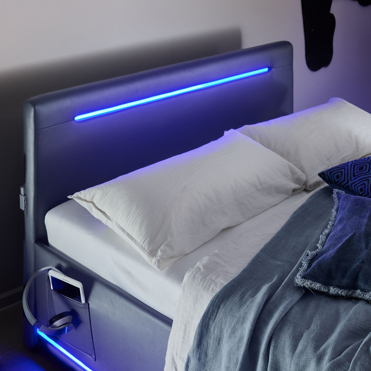  Polsterbett LF 140x200cm, Schwarz Circle 9