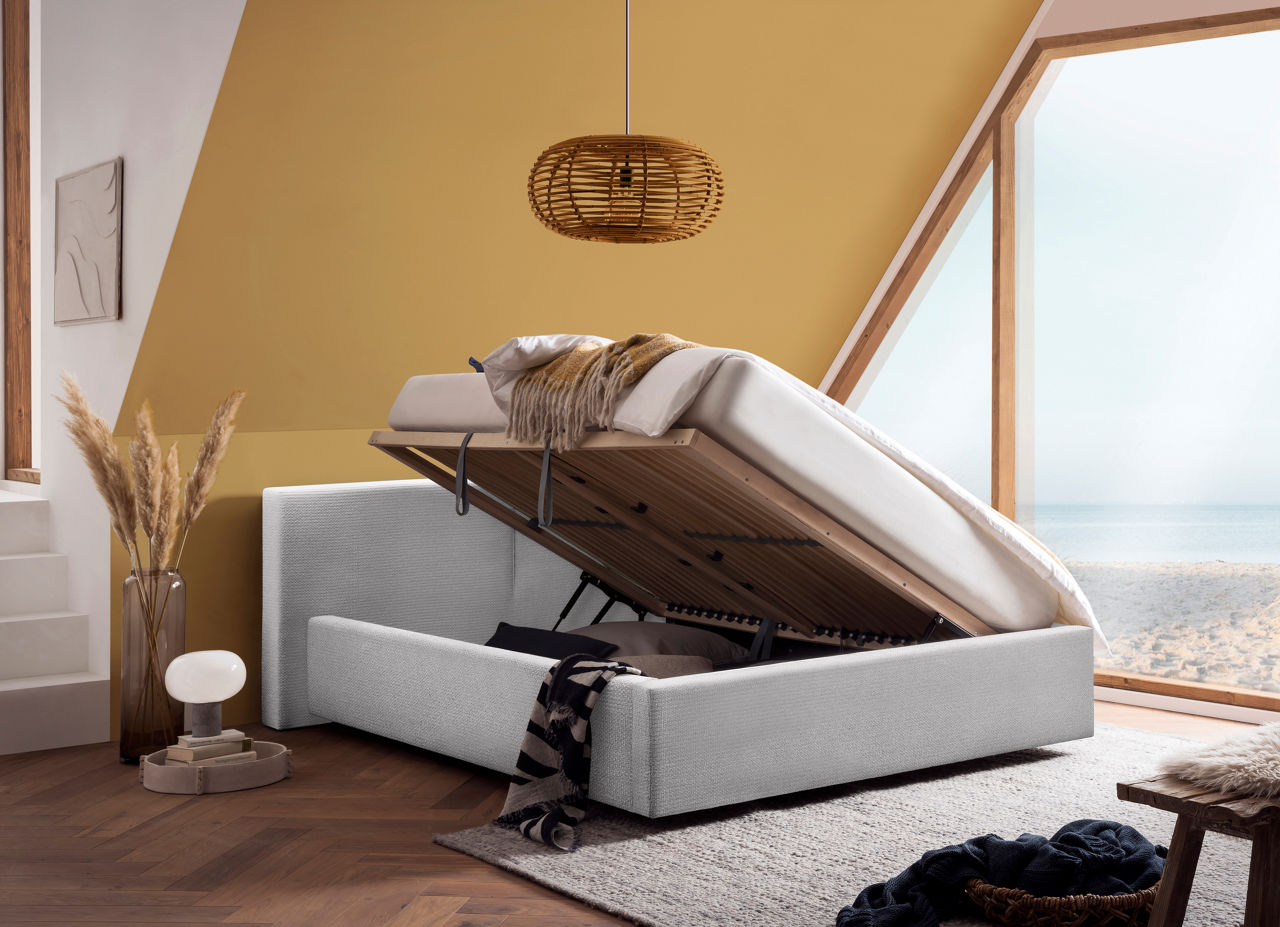  Polsterbett LF 140x200cm, nordic cement Cube 5